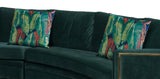 Marco Sectional in Green with Gold Finish - Home Elegance USA