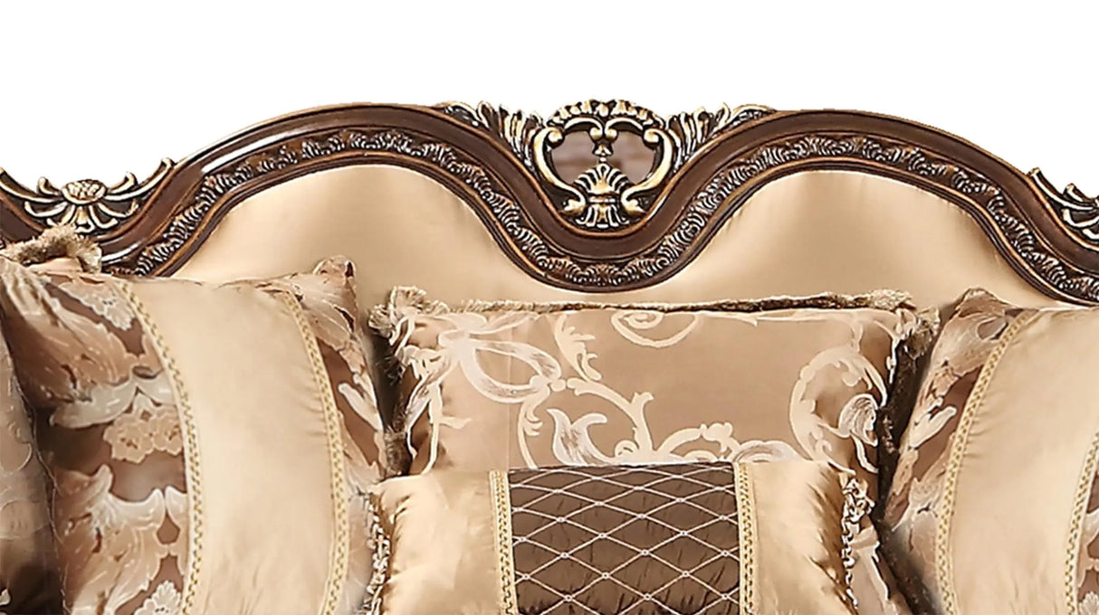 Alexa Traditional Style Sofa in Cherry finish Wood - Home Elegance USA