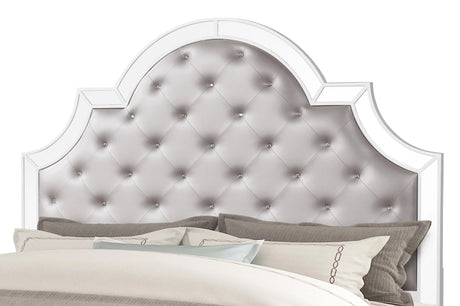 Grand Gloria Contemporary Style King Bed in White finish Wood - Home Elegance USA