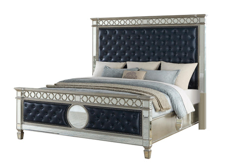 Brooklyn Contemporary Style King Bed in Silver finish Wood - Home Elegance USA