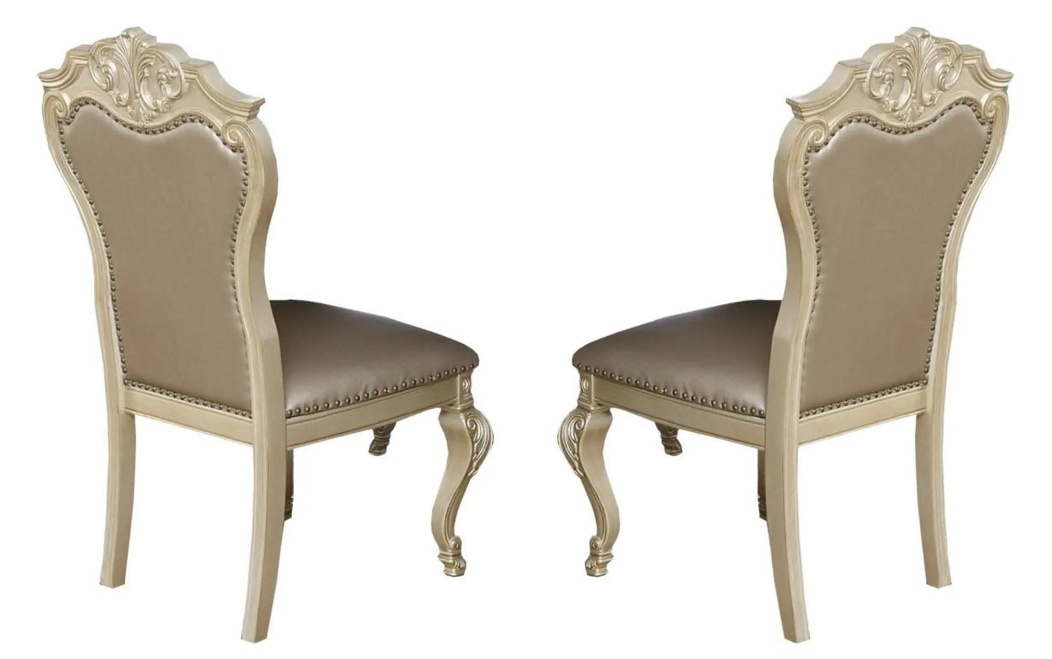 Miranda Transitional Style Dining Side Chair in Gold finish Wood - Home Elegance USA