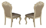 Miranda Transitional Style Dining Side Chair in Gold finish Wood - Home Elegance USA