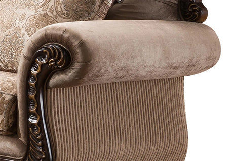 Giana Traditional Style Loveseat In Cherry Finish Wood | Cosmos