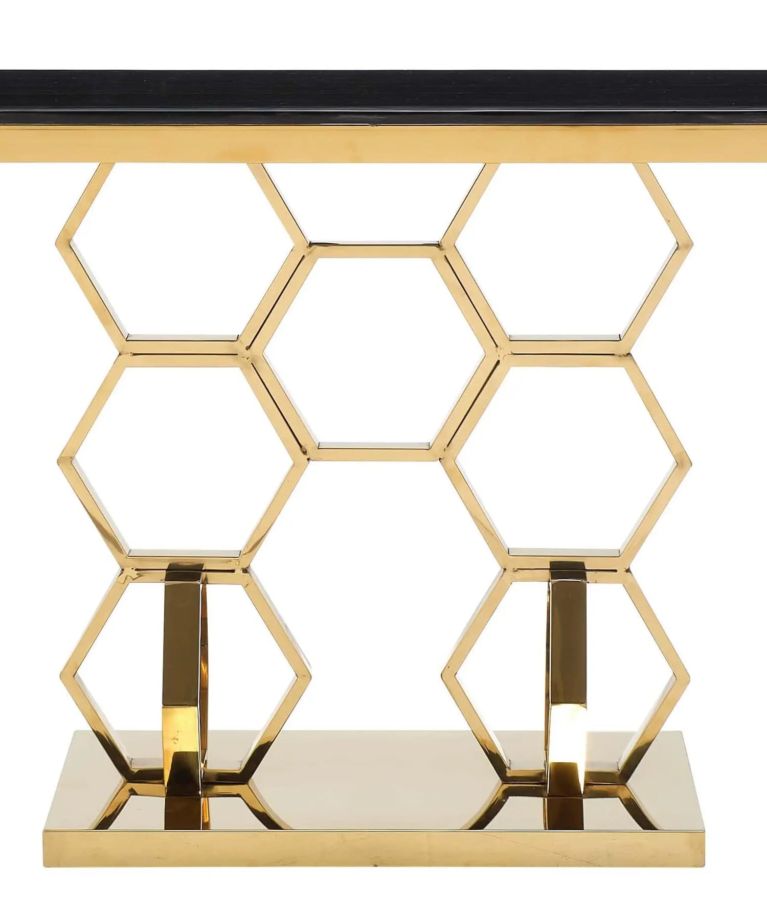 Hannah Modern Style Marble Console Table with Metal Base - Home Elegance USA