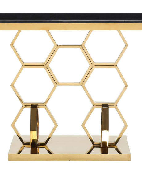 Hannah Modern Style Marble Console Table With Metal Base | Cosmos