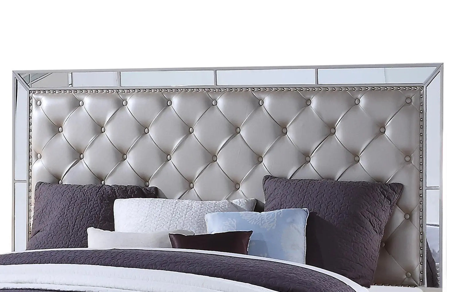 Gloria Contemporary Style King Bed in White finish Wood - Home Elegance USA