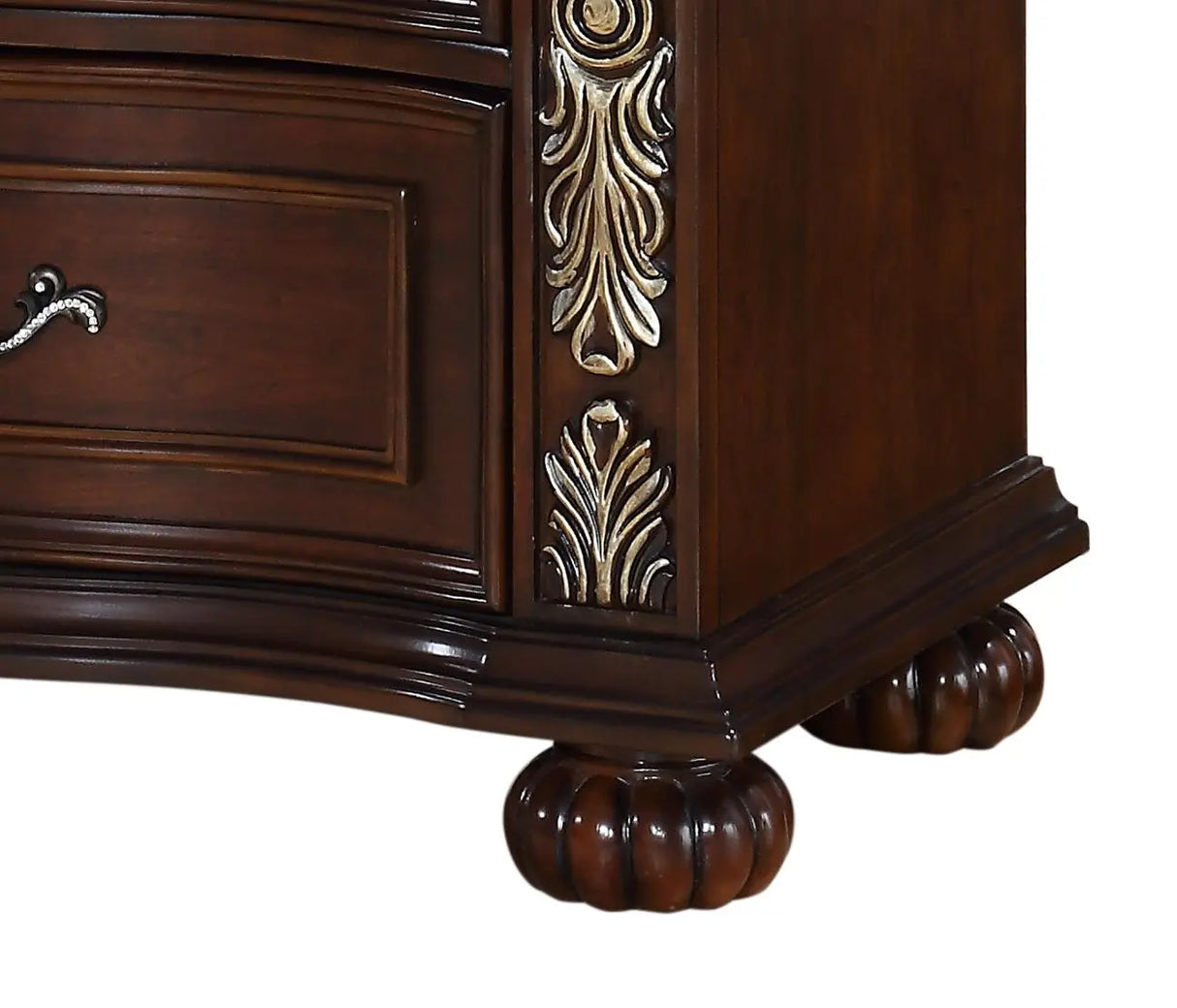 Rosanna Traditional Style Nightstand in Cherry finish Wood - Home Elegance USA