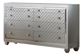 Shiney Contemporary Style Dresser In Silver Finish Wood | Cosmos