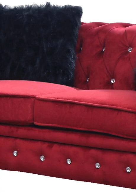 Sahara Modern Style Red Loveseat With Acrylic Legs | Cosmos