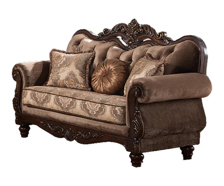 Zoya Traditional Style Loveseat in Cherry finish Wood - Home Elegance USA