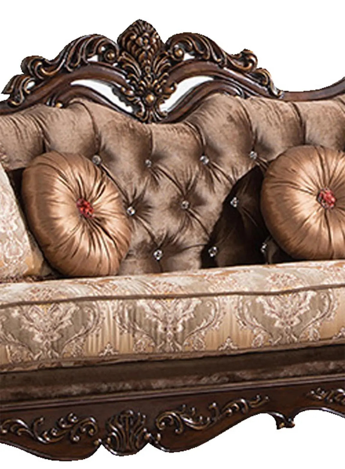 Zoya Traditional Style Sofa in Cherry finish Wood - Home Elegance USA