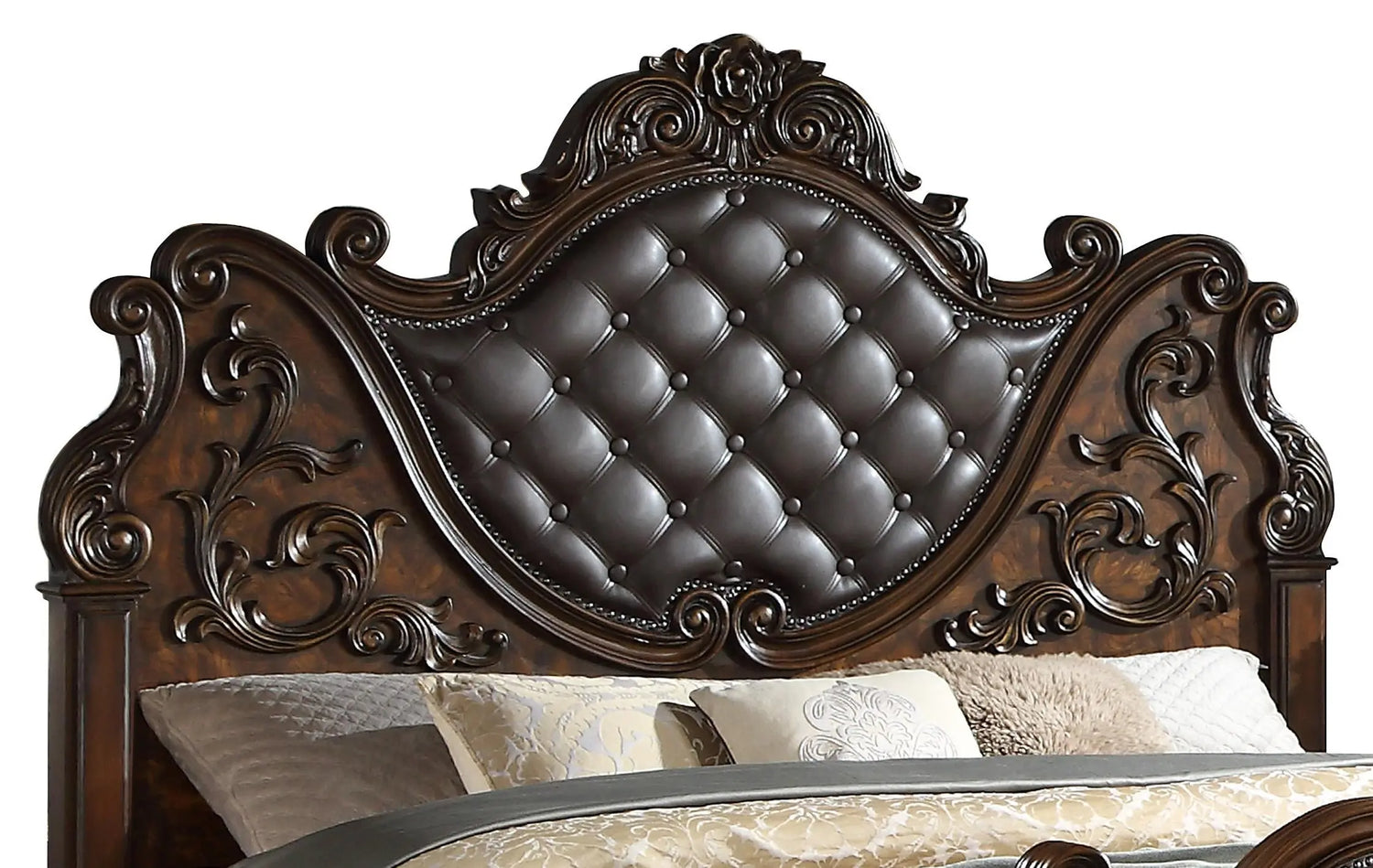 Santa Monica Traditional Style Queen Bed in Cherry finish Wood - Home Elegance USA