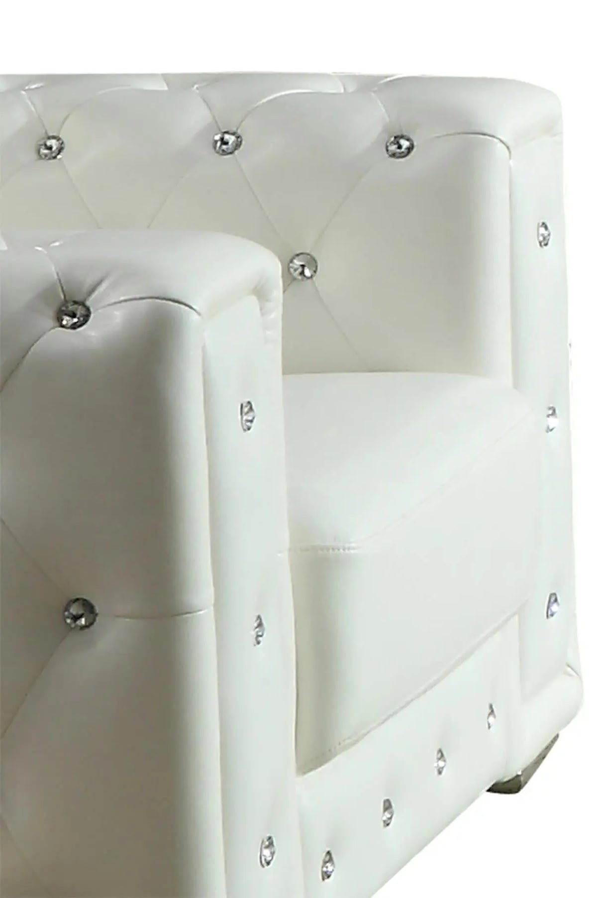 Charlise Modern Style White Chair in Faux Leather - Home Elegance USA