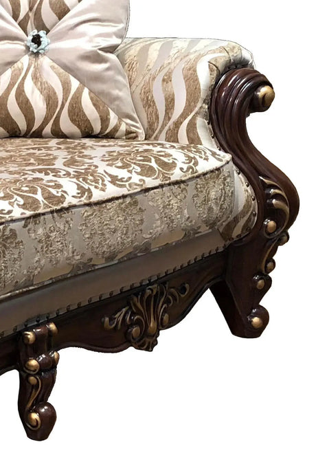 Jade Traditional Style Loveseat In Cherry Finish Wood | Cosmos