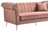Lexington Transitional Style Coral Sofa with Gold Finish - Home Elegance USA
