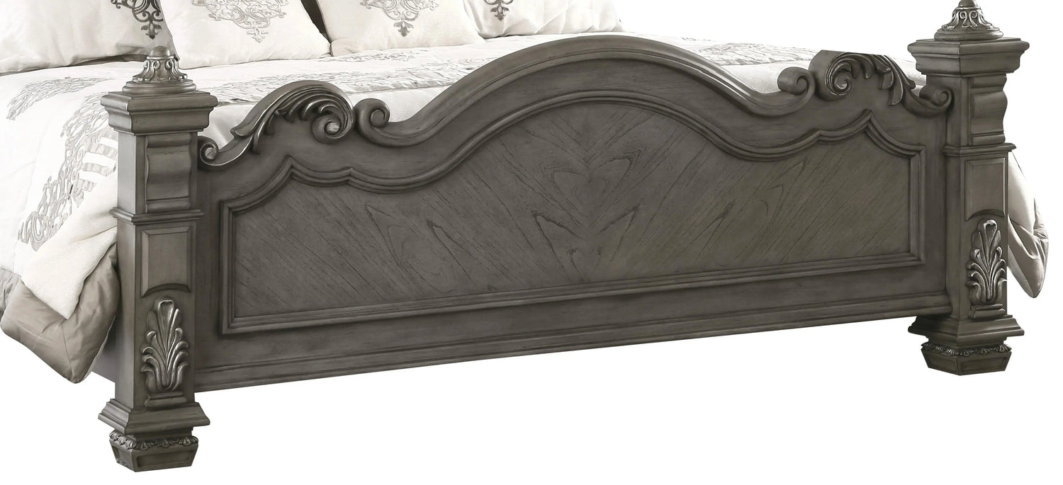 Silvy Transitional Style King Bed in Gray finish Wood - Home Elegance USA