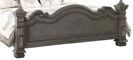 Silvy Transitional Style King Bed In Gray Finish Wood | Cosmos