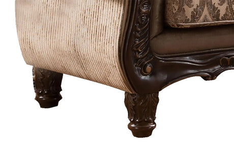 Giana Traditional Style Sofa In Cherry Finish Wood | Cosmos