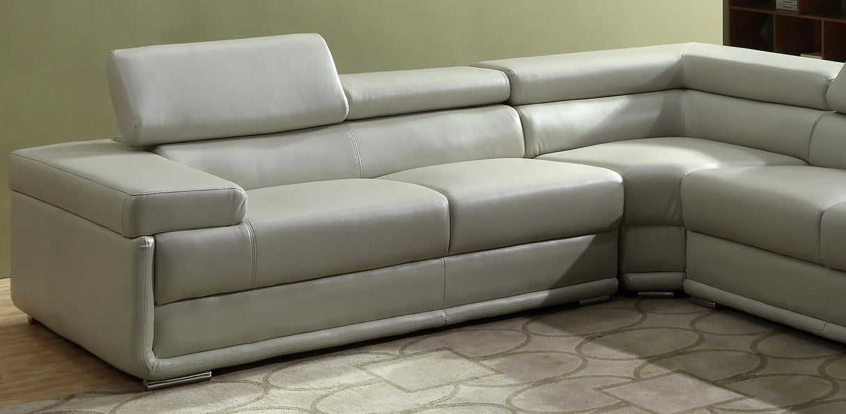 Zenith Beige Sectional in Faux Leather - Home Elegance USA