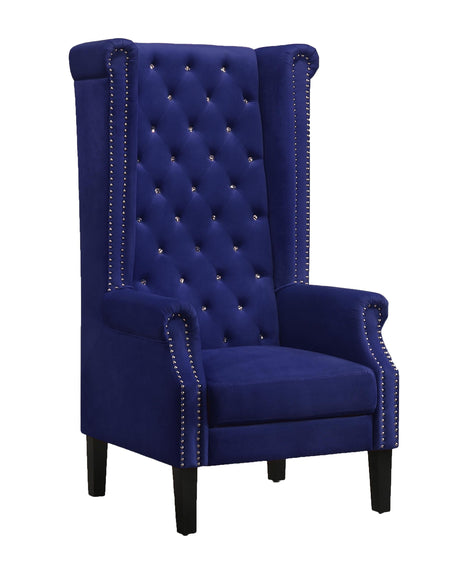Bollywood Transitional Style Blue Accent Chair - Home Elegance USA