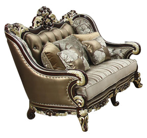 Monica Traditional Style Loveseat In Cherry Finish Wood | Cosmos