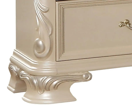 Victoria Traditional Style Nightstand In Off-White Finish Wood | Cosmos