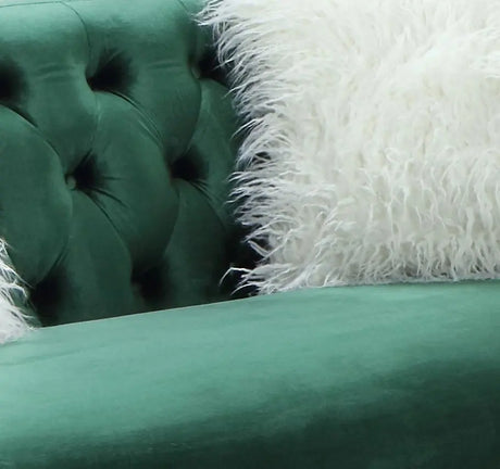 Emerald Modern Style Green Chair In Gold Finish | Cosmos