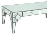 Zoe Modern Style Glass Coffee Table with Silver fiinish - Home Elegance USA
