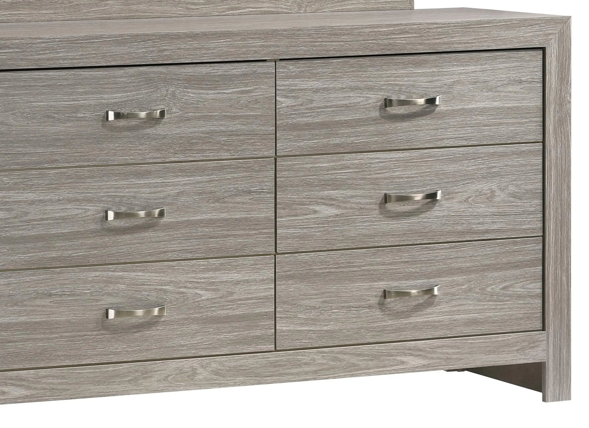 Yasmine White Modern Style Dresser in Gray finish Wood - Home Elegance USA