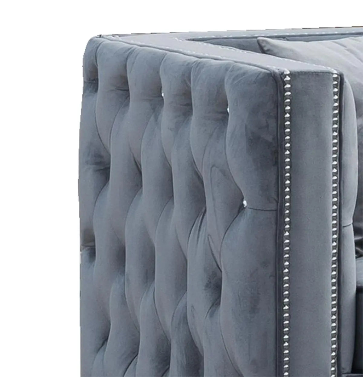 Zion Modern Style Gray Sofa with Steel legs - Home Elegance USA