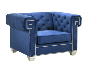 Clover Modern Style Blue Chair With Steel Legs | Cosmos