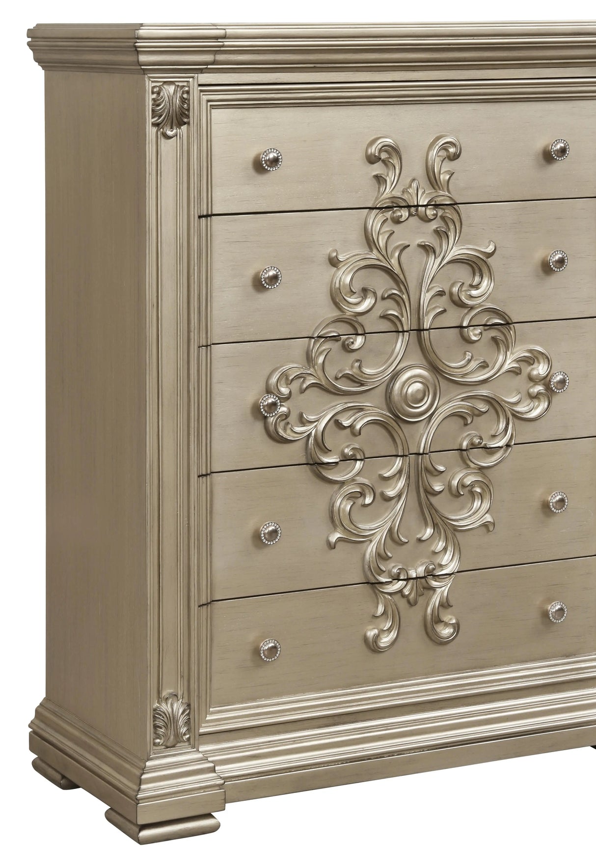 Alicia Transitional Style Chest in Beige finish Wood - Home Elegance USA