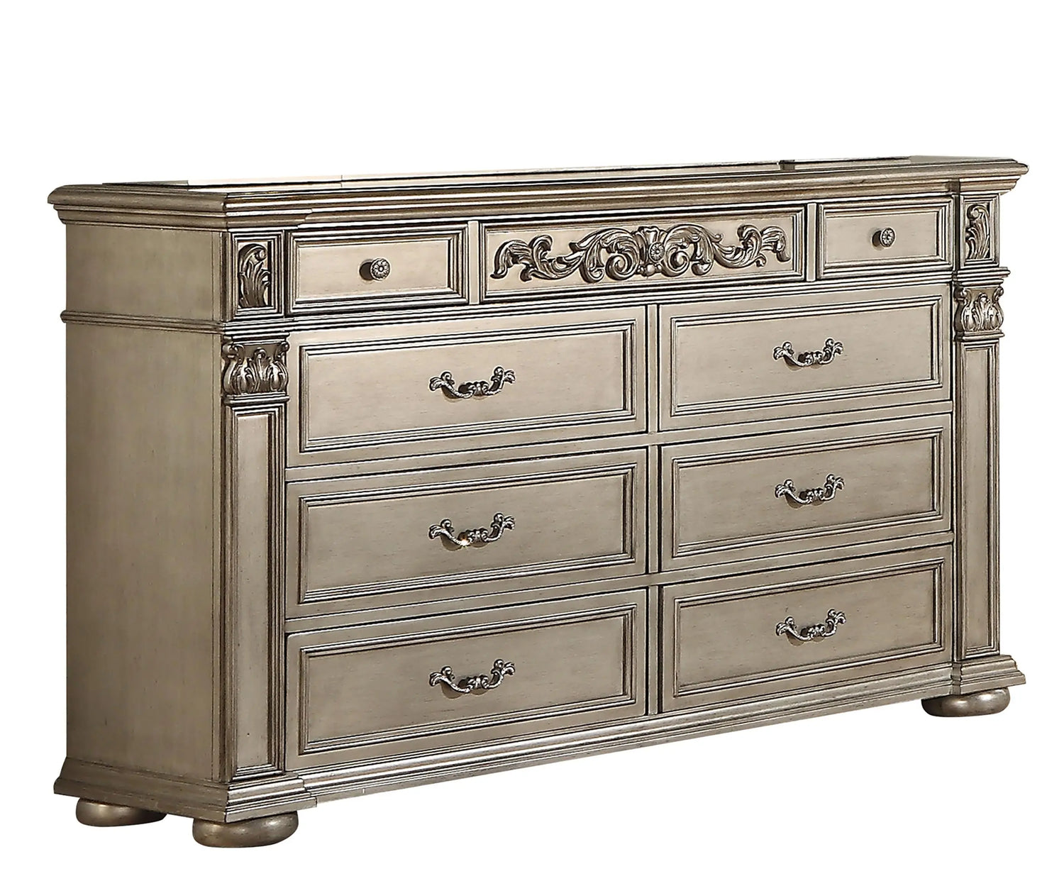 Platinum Traditional Style Dresser in Gold finish Wood - Home Elegance USA