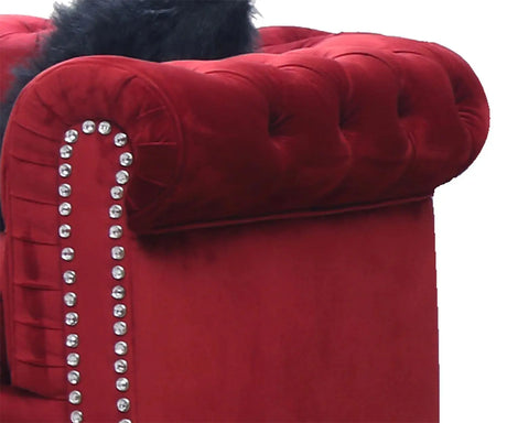 Sahara Modern Style Red Loveseat With Acrylic Legs | Cosmos