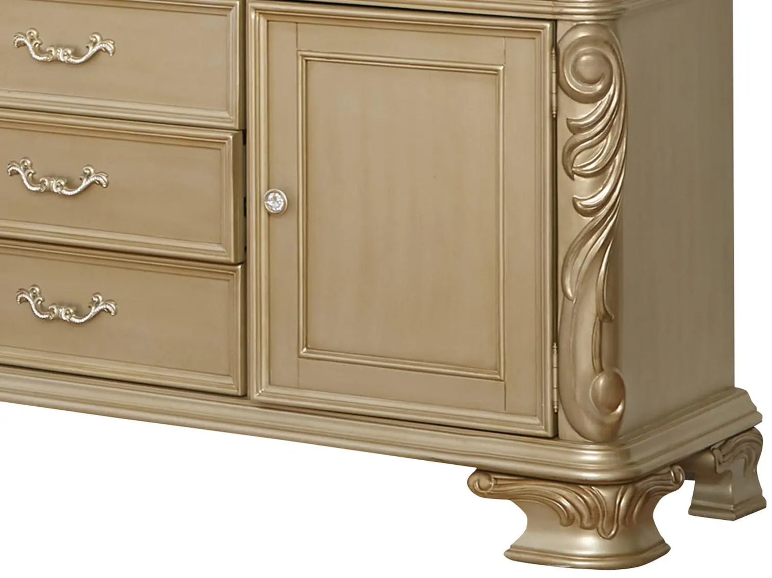 Miranda Transitional Style Dining Buffet in Gold finish Wood - Home Elegance USA