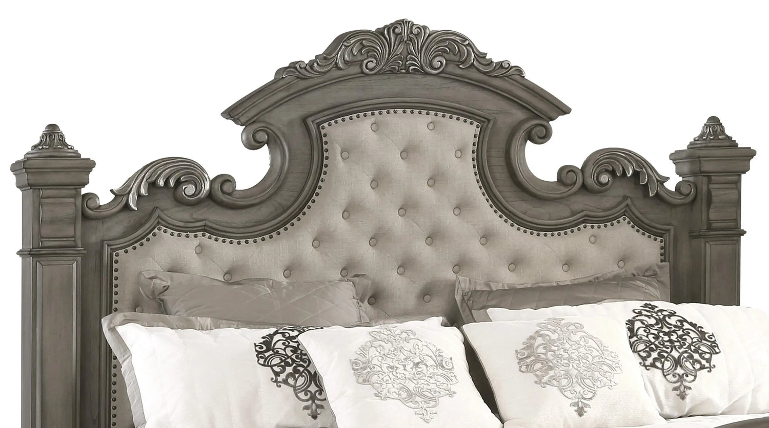 Silvy Transitional Style Queen Bed in Gray finish Wood - Home Elegance USA