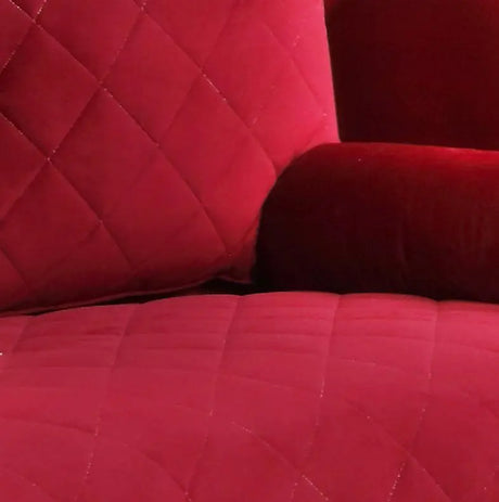 Ruby Modern Style Red Chair With Gold Finish | Cosmos