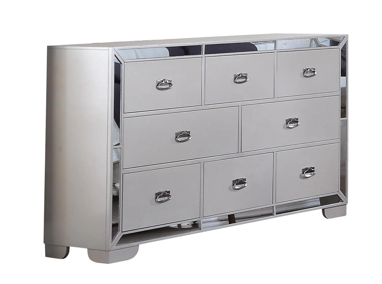 Gloria Contemporary Style Dresser in White finish Wood - Home Elegance USA