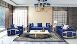 Lawrence Modern Style Navy Sofa with Gold Finish - Home Elegance USA