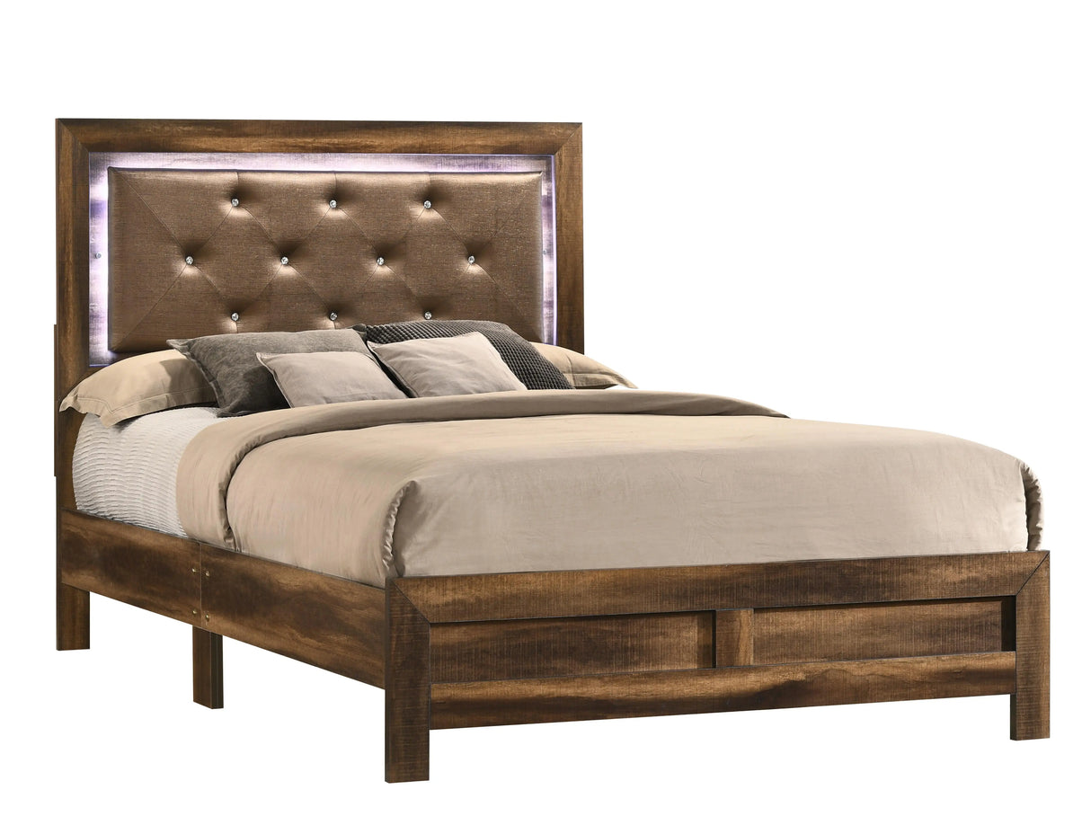 Yasmine Brown Modern Style King Bed in Espresso finish Wood - Home Elegance USA