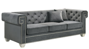 Clover Modern Style Gray Sofa With Steel Legs | Cosmos