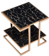 Dayna Modern Style Marble End Table with Metal Base - Home Elegance USA