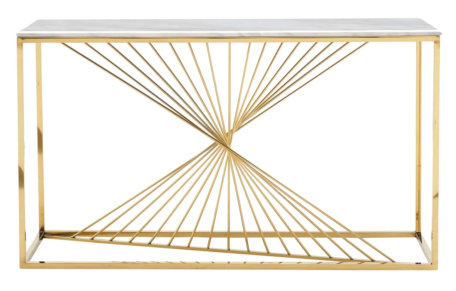 Layla Modern Style Marble Console Table with Metal Base - Home Elegance USA