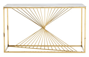 Layla Modern Style Marble Console Table With Metal Base | Cosmos