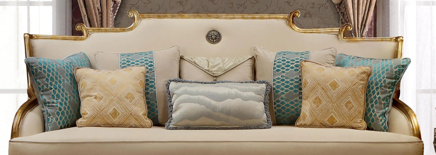 Majestic Transitional Style Loveseat in Gold finish Wood - Home Elegance USA