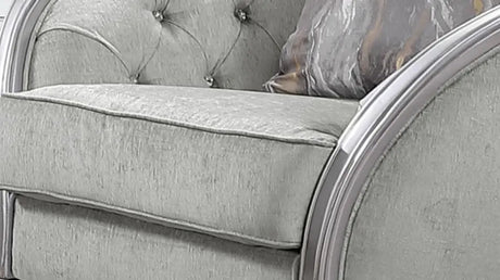 Natalia Transitional Style Chair In Silver Finish Wood | Cosmos