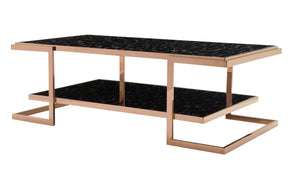 Tahira Modern Style Marble Coffee Table With Metal Base | Cosmos
