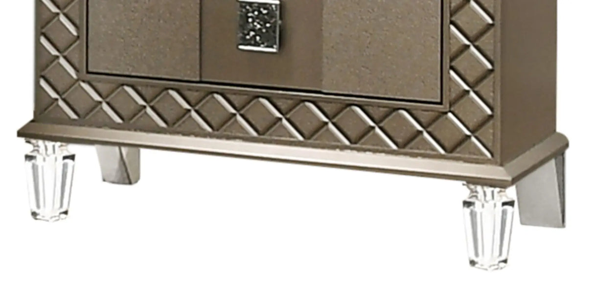 Coral Contemporary Style Nightstand in Bronze finish Wood - Home Elegance USA