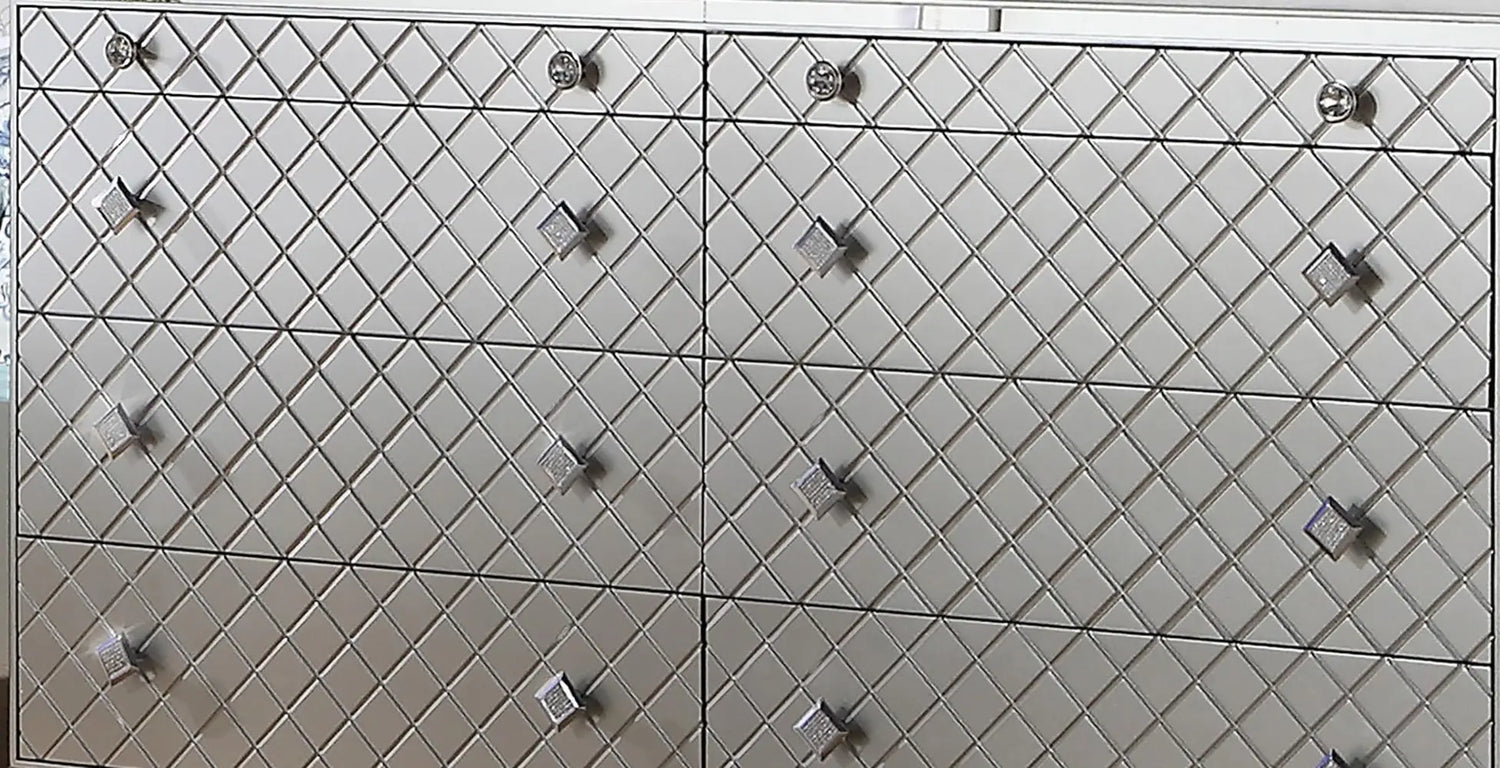 Shiney Contemporary Style Dresser in Silver finish Wood - Home Elegance USA