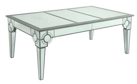 Zoe Modern Style Glass DiningTable with Silver fiinish - Home Elegance USA